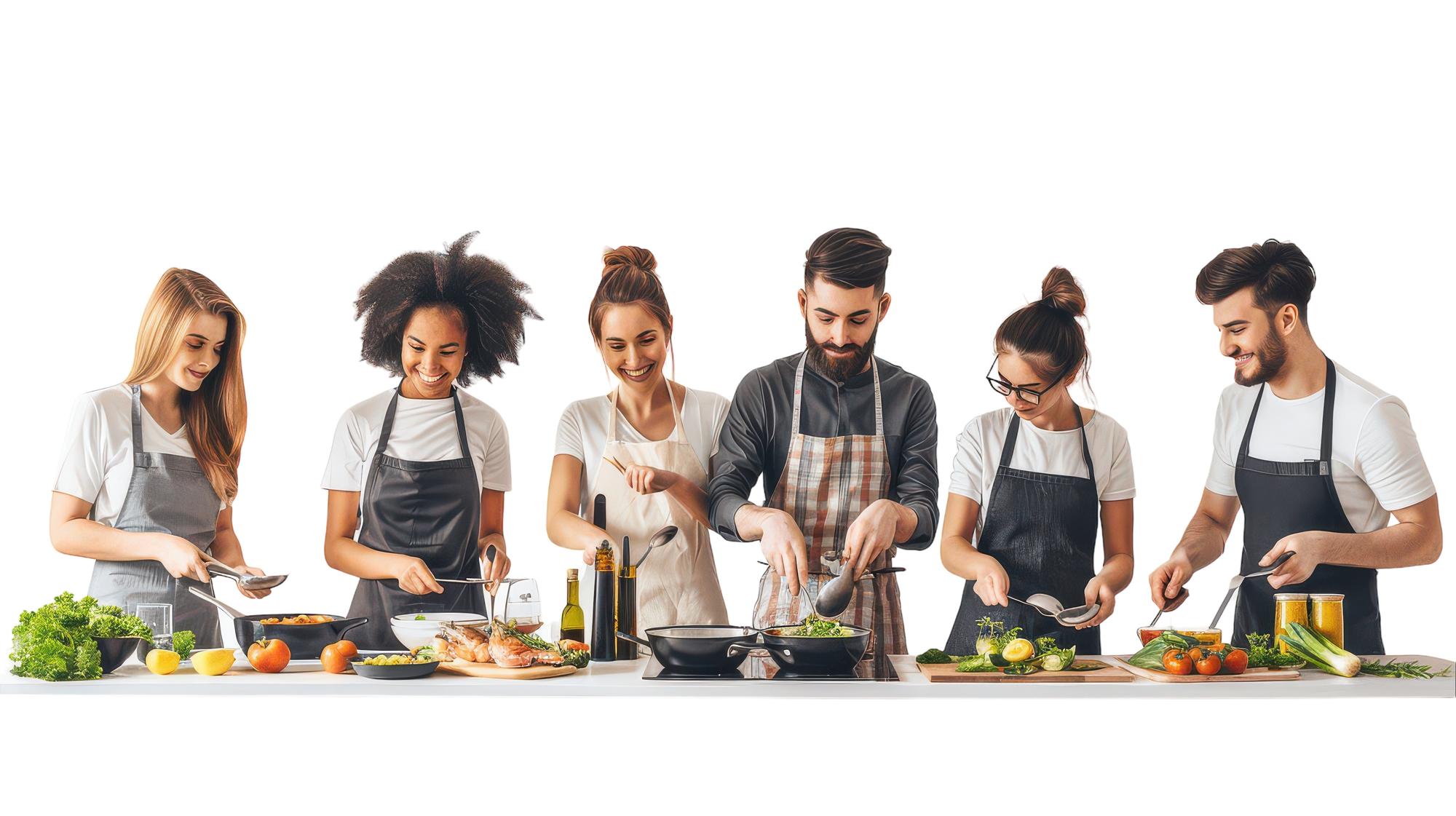 chef teaching small group in workshop